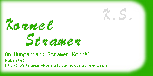 kornel stramer business card